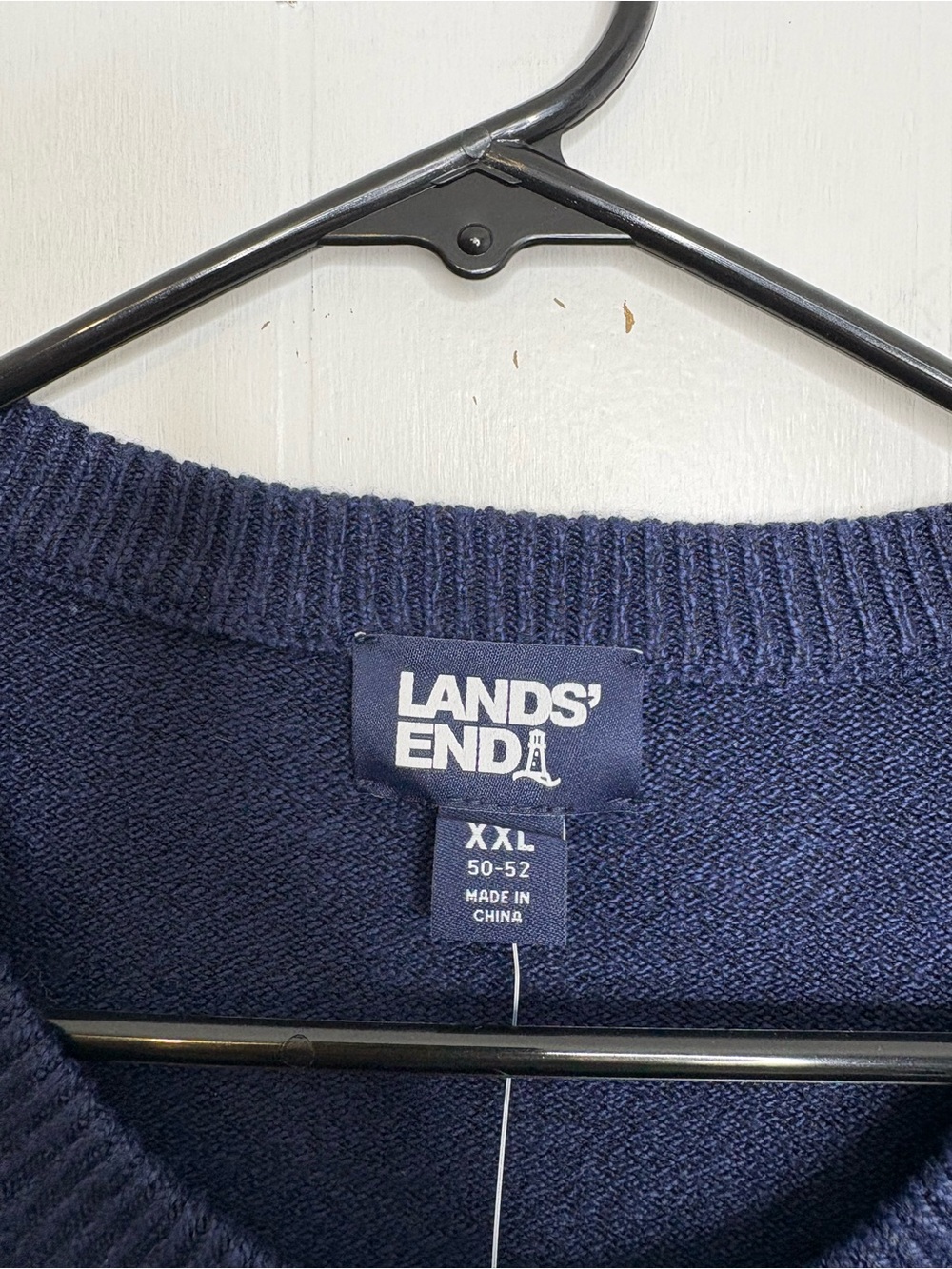 Lands End Sweater Womens XXL Pullover Crew Neck Polar Bear Navy Winter Tree - Picture 6 of 7